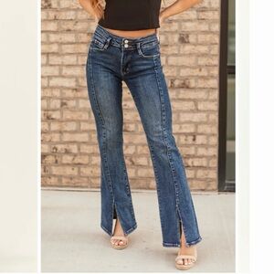 Lovervet High Rise Front Seam Split Jeans